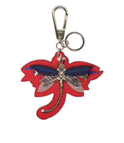 Christian Dior Dragonfly Keychain, &pound;195, Accessories, Blue/Red, Leather, Front view